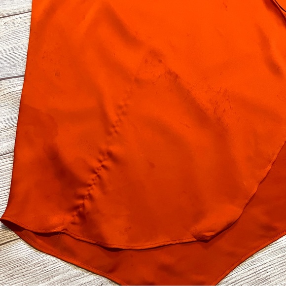 EXPRESS Satin Cowl Neck Asymmetrical Hem Maxi Slip Dress - Picture 6 of 16